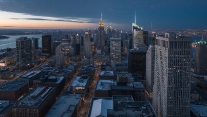 Obraz premium Day to night timelapse of vibrant city transformation