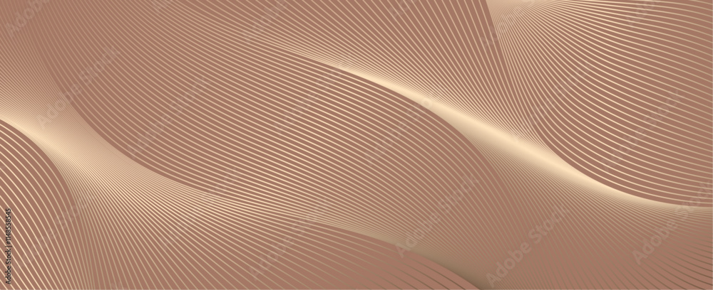 Leinwandbilder luxury horizontal vector template, golden abstract background design. modern wavy line pattern with 