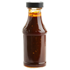Gourmet BBQ Sauce Bottle  Dark Brown Glaze  Spicy Condiment  Food Photography