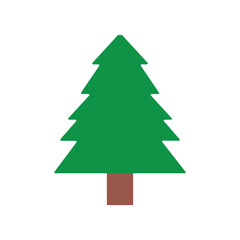 christmas tree illustration flat design icon