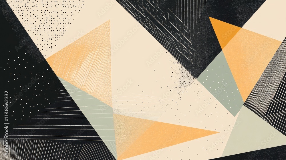Poster geometric line background featuring triangle-based patterns, isolated on a neutral backdrop.
