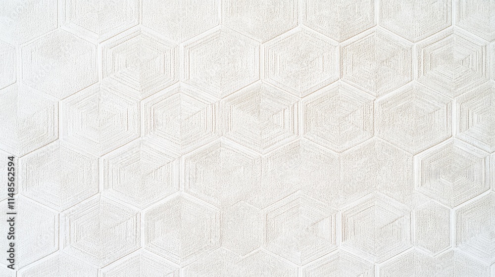 Poster geometric line background with a hexagonal grid pattern in light gray tones on a white canvas.
