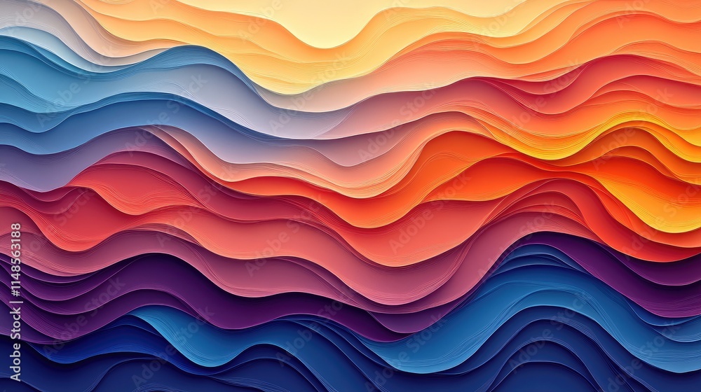 Poster gradient background with overlapping linear patterns, transitioning smoothly between bold colors.