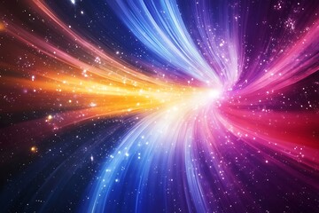 Naklejka premium Abstract Cosmic Rays Light Streaks and Stars