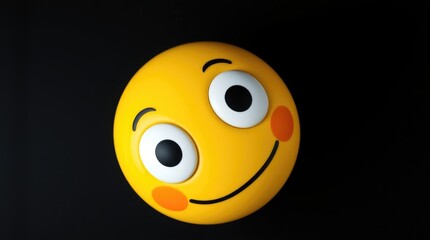 Resplendent yellow happiness emoji showcases a cheerful smile with bright, playful features, evoking feelings of joy and positivity that uplift any message