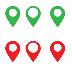 Location icon set, Map pin place marker. location pointer icon symbol in flat style. Location pin icon, Navigation sign