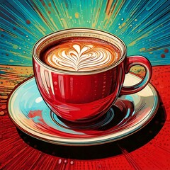Americano coffee in pop art