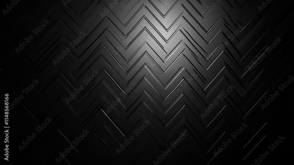 Aufkleber Minimalist line background with zigzag patterns in monochrome, creating a dynamic and modern aesthetic.