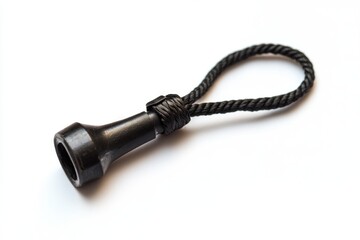 A sleek black accessory with a rope attachment. This versatile tool is practical and stylish. Ideal for outdoor enthusiasts and everyday users. Generative AI.