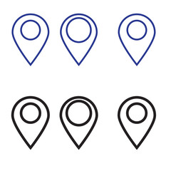 Location icon set, Map pin place marker. location pointer icon symbol in flat style. Location pin icon, Navigation sign