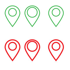 Location icon set, Map pin place marker. location pointer icon symbol in flat style. Location pin icon, Navigation sign