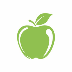 Minimal Green Apple Vector Design.