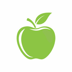 Minimal Green Apple Vector Design.