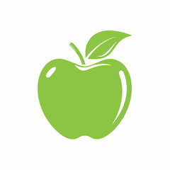 Minimal Green Apple Vector Design.