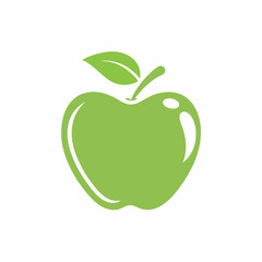 Minimal Green Apple Vector Design.