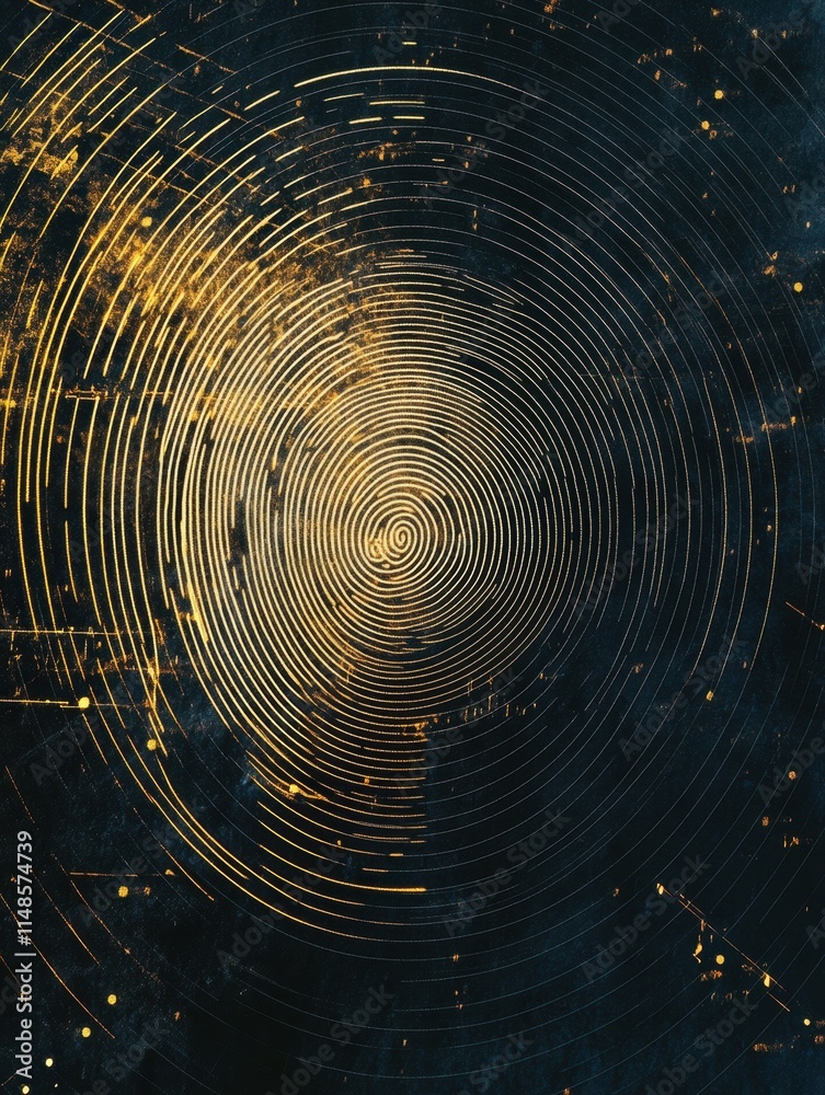 Leinwandbilder digital fingerprint graphic with intricate spiral design and ample space for text or branding. gener