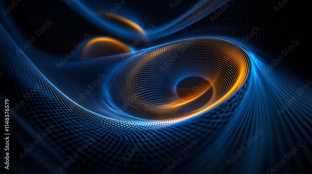 Poster colorful wave patterns create a mesmerizing visual effect in dark backdrop.