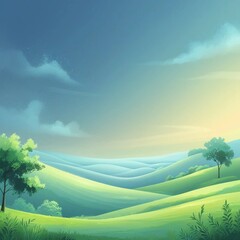 Obraz premium landscape with green grass and sky