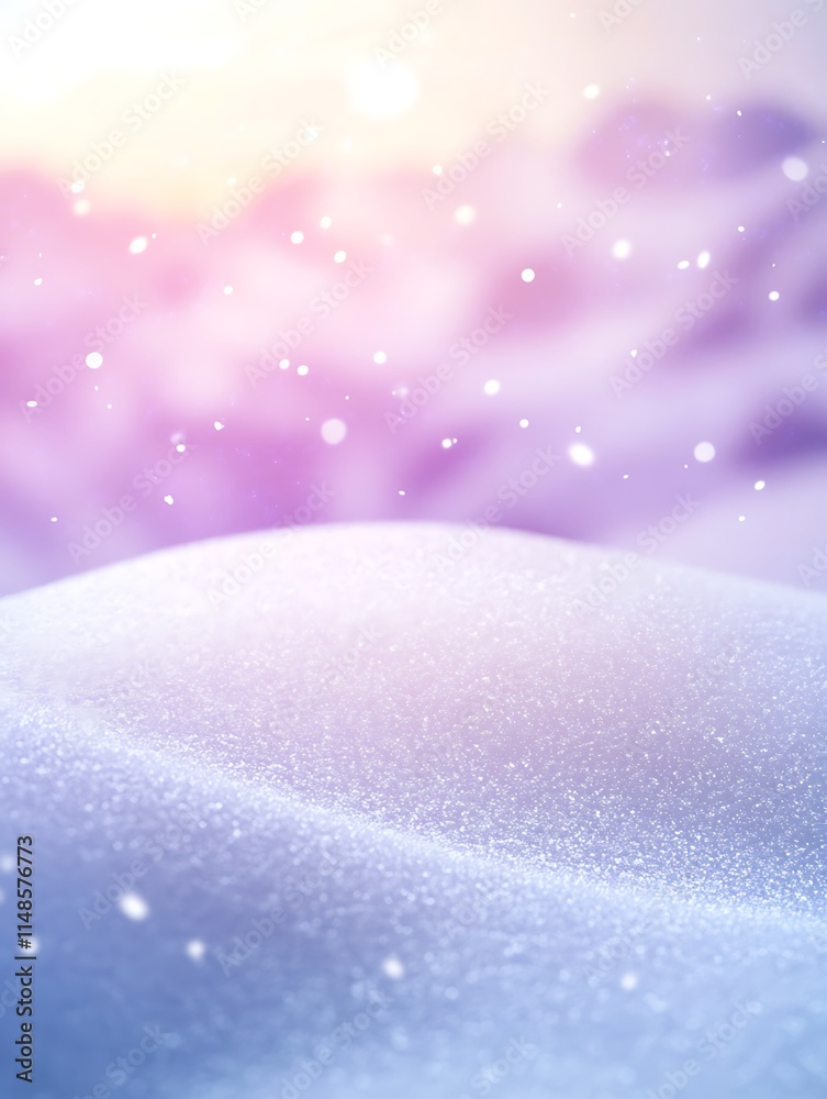 Poster snow texture under soft light with sparkle effects
