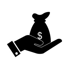 Money bag in hand