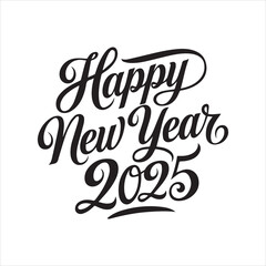 Happy new year typography lettering vector illustration
