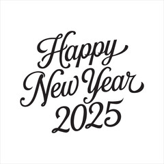 Happy new year typography lettering vector illustration
