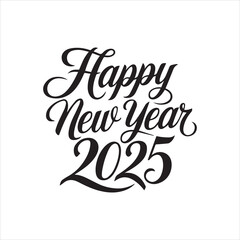 Happy new year typography lettering vector illustration

