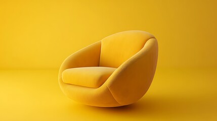 Yellow modern chair on yellow background