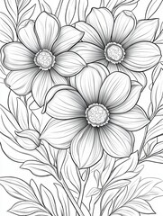 Abstract Floral Mandala Design for Coloring Art