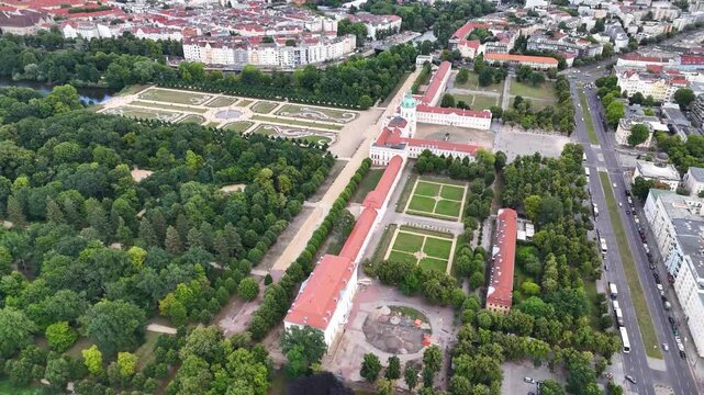 Flight over Charlottenburg Palace in Berlin, Germany
