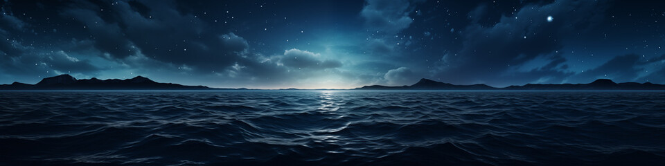 Large body of water with a dark sky above it