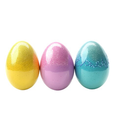 Obraz premium Colorful Easter Eggs Glittery Pastel Spring Holiday