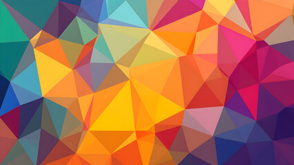 Fototapeta premium Vibrant Geometric Mosaic: A Colorful Abstract Polygonal Background 