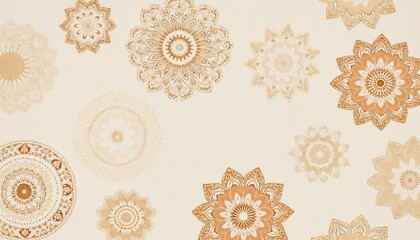 Elegant Beige and Brown Mandala Design Background for  Aesthetic Decor and Digital Art Projects