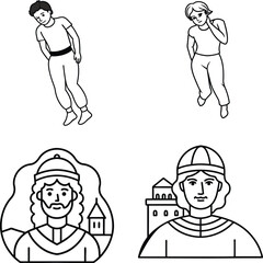 Bundle happy friendship day line art and illustrator