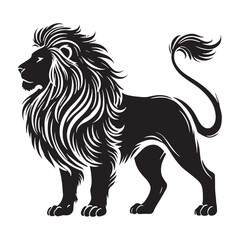 Bold lion silhouette for modern design applications - Lion illustration - minimallest lion vector
