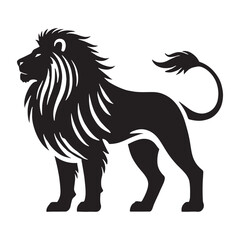 Stylish lion silhouette for artistic and print designs - Lion illustration - minimallest lion vector
