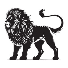 Fierce lion silhouette for unique creative purposes - Lion black vector
