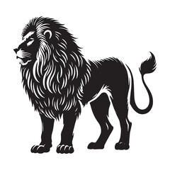 Unique lion silhouette for digital media designs - Lion black vector
