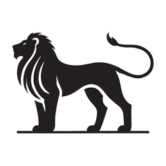 Lion silhouette for innovative design projects in media - Lion black vector
