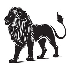 Stylish lion silhouette for digital and print design - Lion illustration - minimallest lion vector
