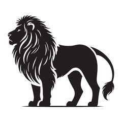 Powerful lion silhouette for innovative creative uses - Lion illustration - minimallest lion vector
