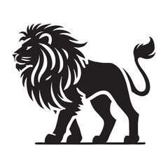 Minimalistic lion silhouette for versatile media designs - Lion illustration - minimallest lion vector
