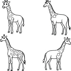 Giraff bundle line art and illustrator eps