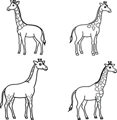 Giraff bundle line art and illustrator eps
