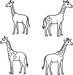 Giraff bundle line art and illustrator eps