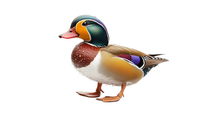 Obraz premium A mandarin duck isolated on a transparent background