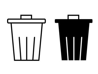 trash container icon on white background
vector trash can icon