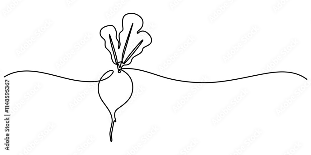 Aufkleber continuous line drawing whole healthy organic beetroot for plantation logo identity, vector continuo