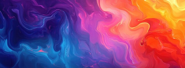 Obraz premium Vibrant Abstract Painting with Fluid Acrylics